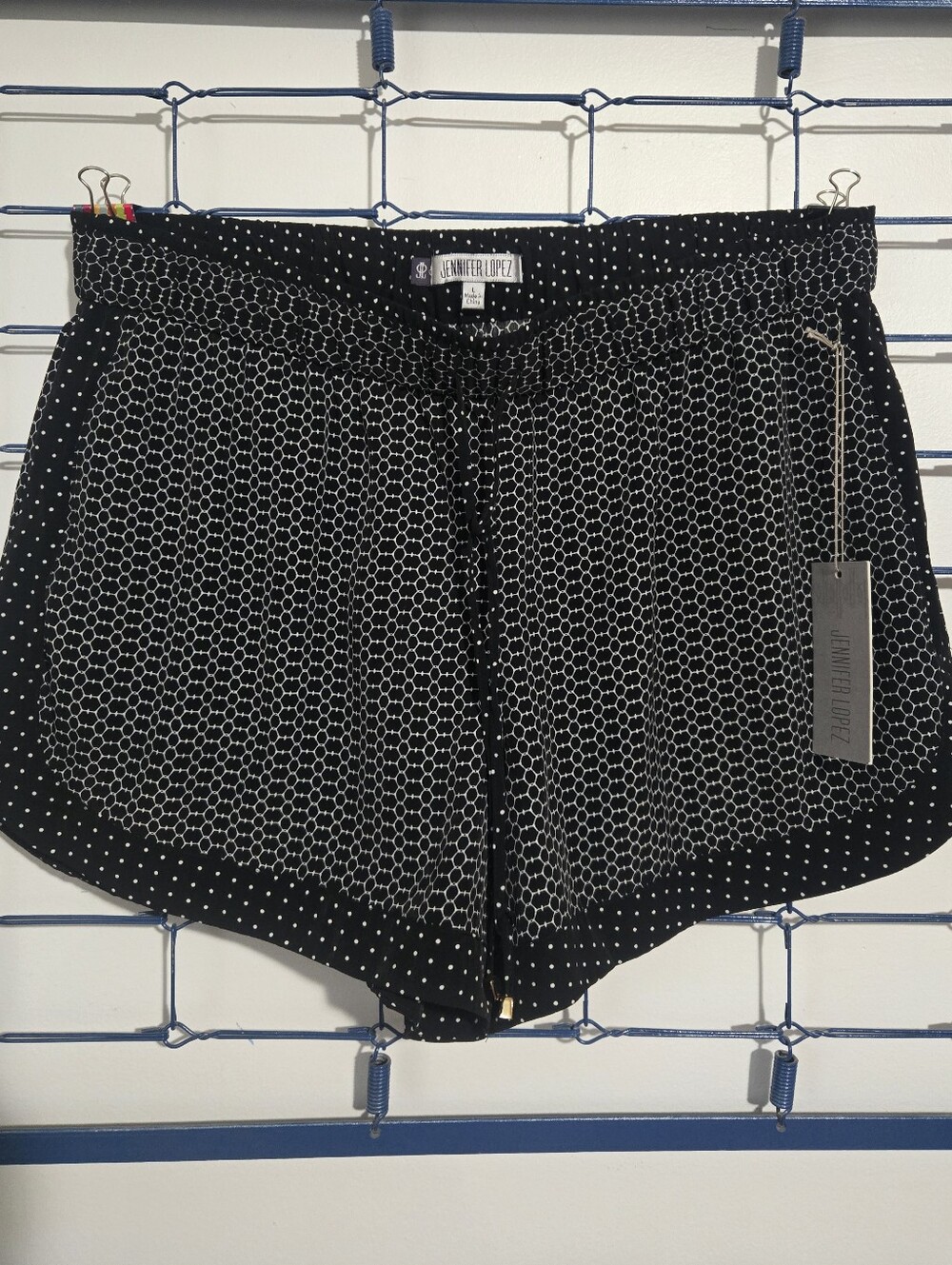 Jennifer Lopez Black & White Printed Athletic Shorts